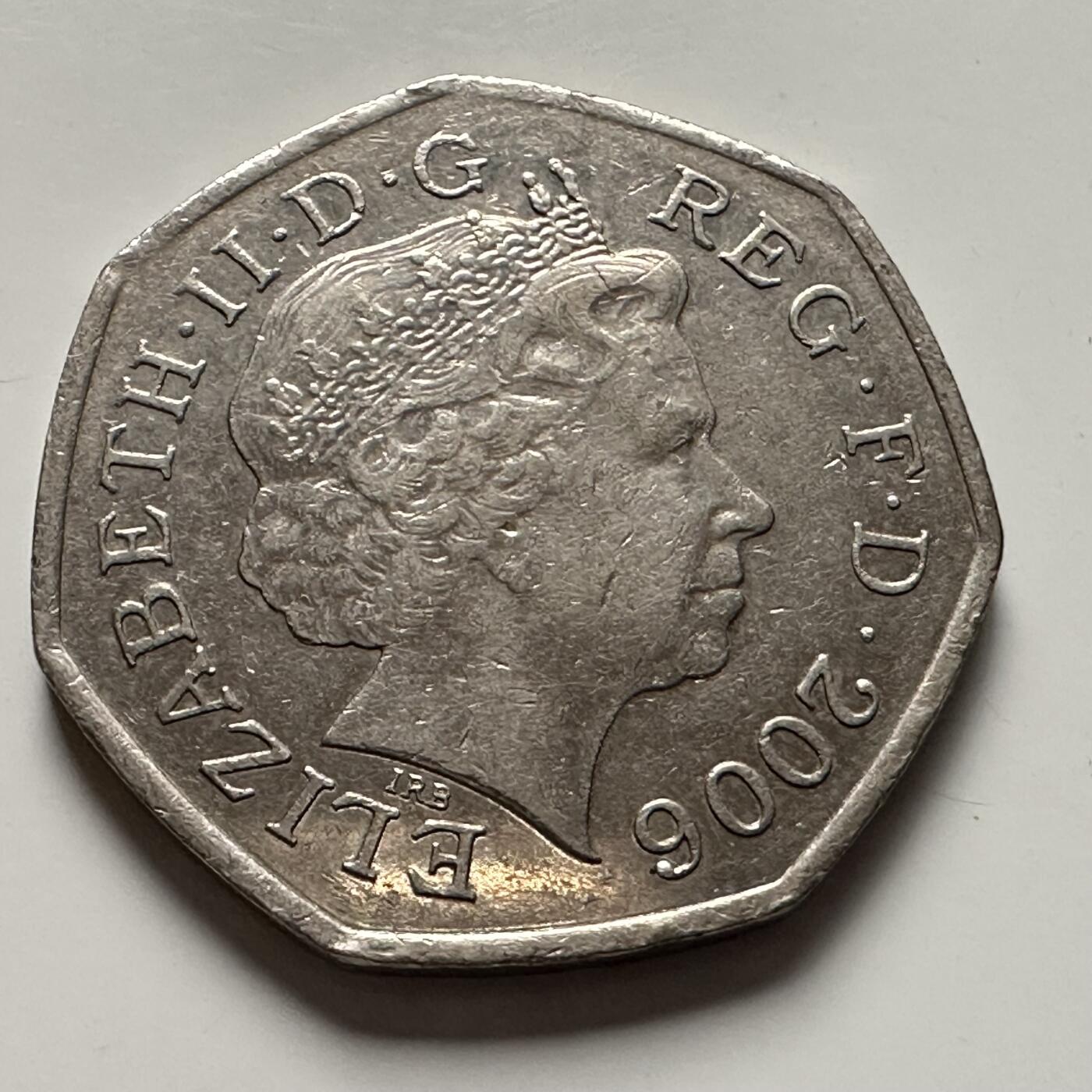 🌹外币初藏🌹🐯2025年第144场  每周二四六晚8️⃣点 接代拍 英国2006年50便士 纪念币 b