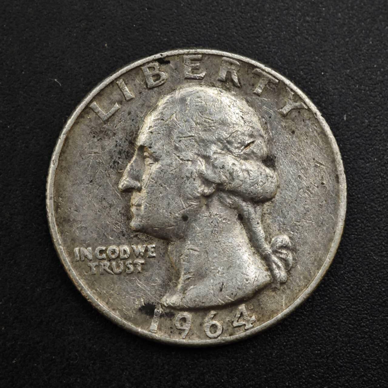 【淘币小摊】实时拍第八百三十六拍   银币套币场   满百包邮可预留二周 每周一统一发货   美国1964年25分银币