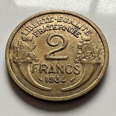 🌹外币初藏🌹🐯2025年第144场  每周二四六晚8️⃣点 接代拍 - 法国1934年2法郎