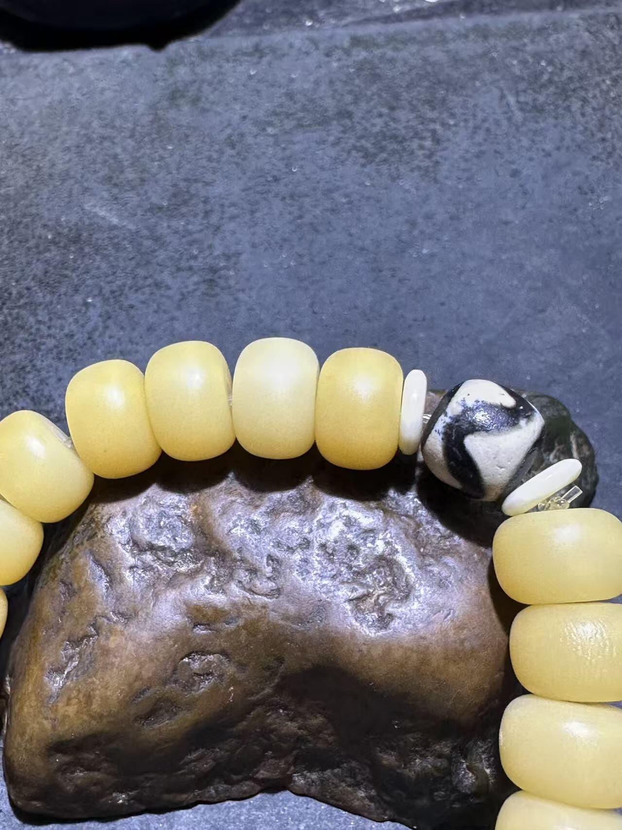 仅此一条，氧化菩提根虎牙天珠单圈手串一条