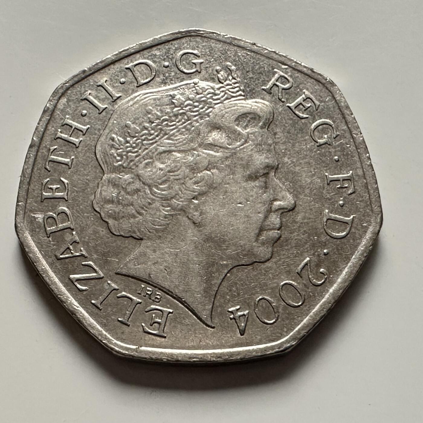 🌹外币初藏🌹🐯2025年第144场  每周二四六晚8️⃣点 接代拍 英国2004年50便士 纪念币 a