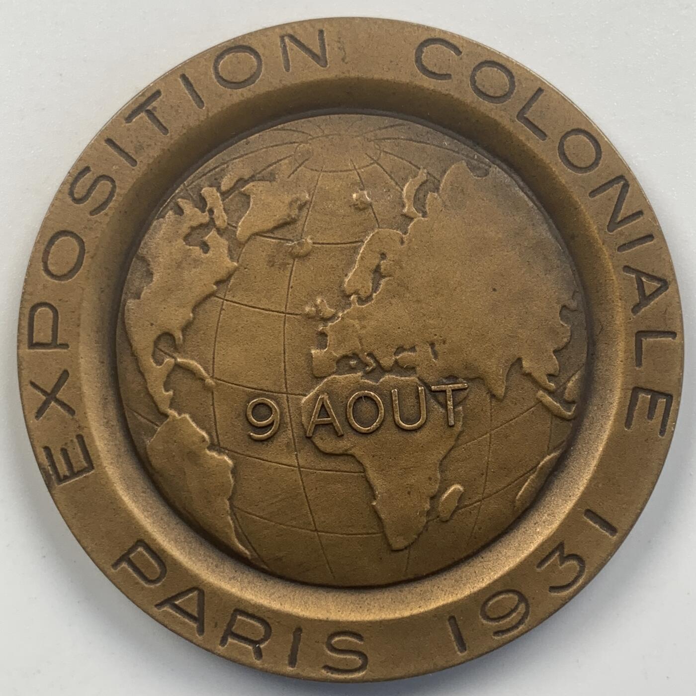 掌中浮雕-藏着的欧洲第047场 1931年法国巴黎殖民博览会纪念铜章，50mm，55g