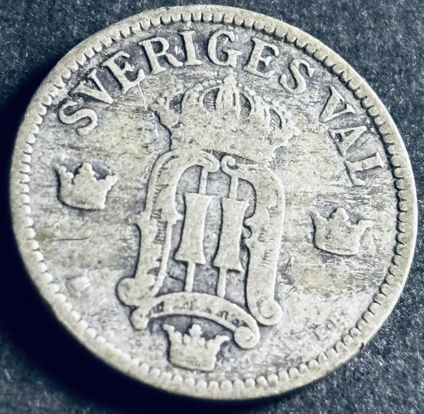 文馨钱币收藏第 286 场，圣诞节专场【 长期接收代拍品低至 0 佣金】 1907 年瑞典奥斯卡二世 25 欧尔银币，第三版本 600 银，独年份