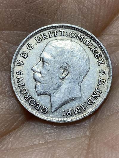 2025年第一百四十二场(总第一百六十八场）高品质英国一线回流散币年末特拍场第二场(免佣金) 英国🇬🇧1916年3便士银币(乔治五世第一版，925高银)