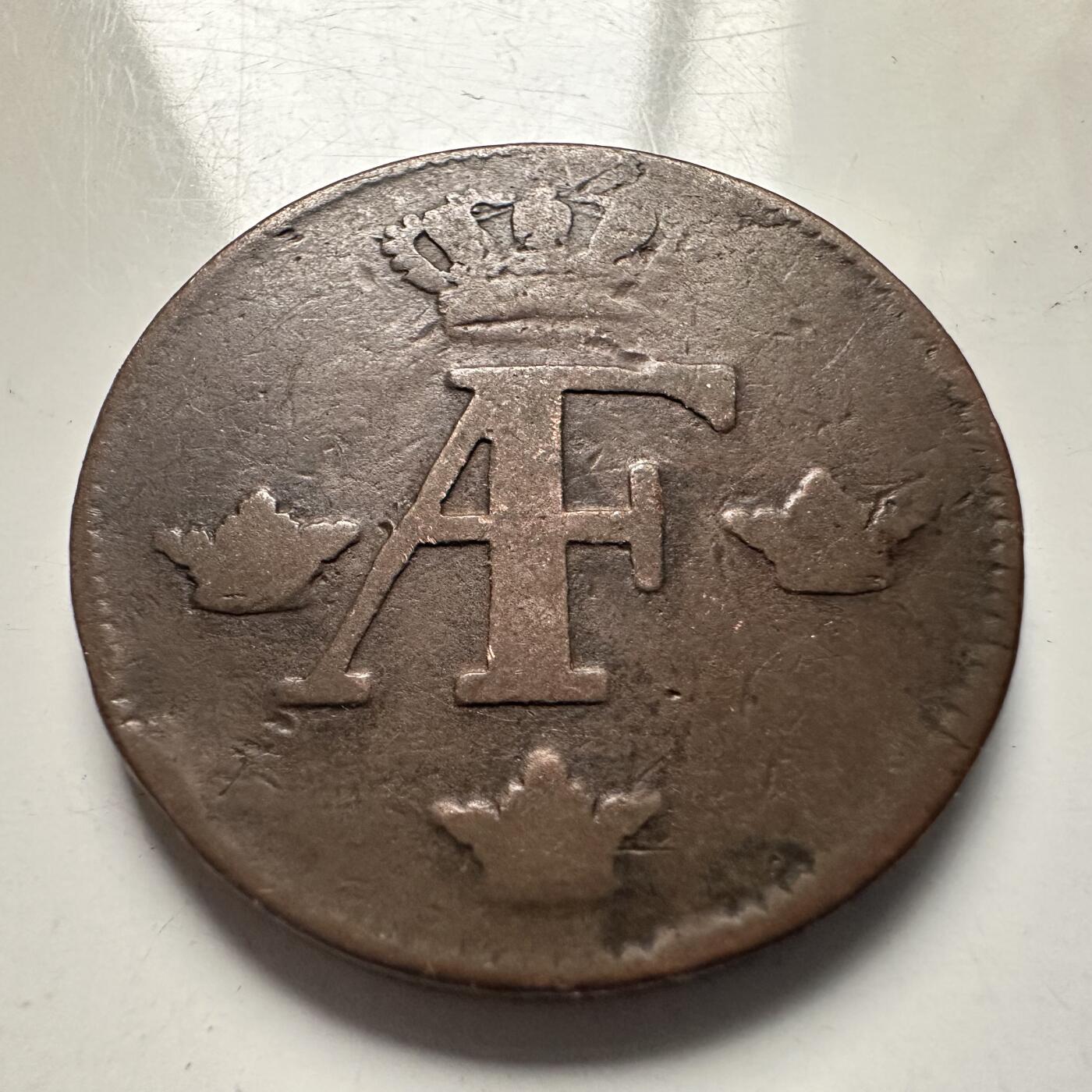 🌹外币初藏🌹🐯2025年第144场  每周二四六晚8️⃣点 接代拍 瑞典1759年阿道夫·弗雷德里克1欧尔铜币 30毫米12.9克