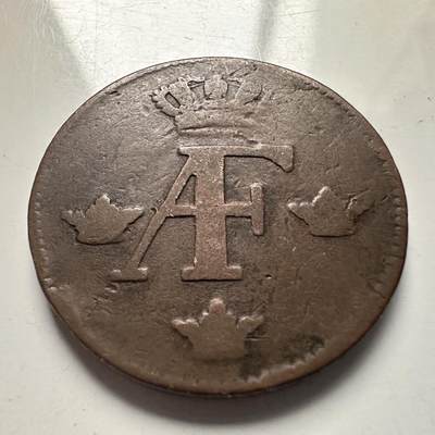 🌹外币初藏🌹🐯2025年第144场  每周二四六晚8️⃣点 接代拍 - 瑞典1759年阿道夫·弗雷德里克1欧尔铜币 30毫米12.9克