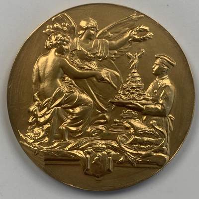 掌中浮雕-藏着的欧洲第047场 - 比利时布鲁塞尔美食节镀金铜章，61mm