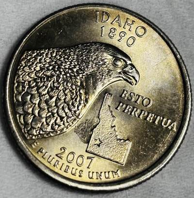 文馨钱币收藏第 286 场，圣诞节专场【 长期接收代拍品低至 0 佣金】 - 全新美国2007年25分爱达荷州纪念币 P 版