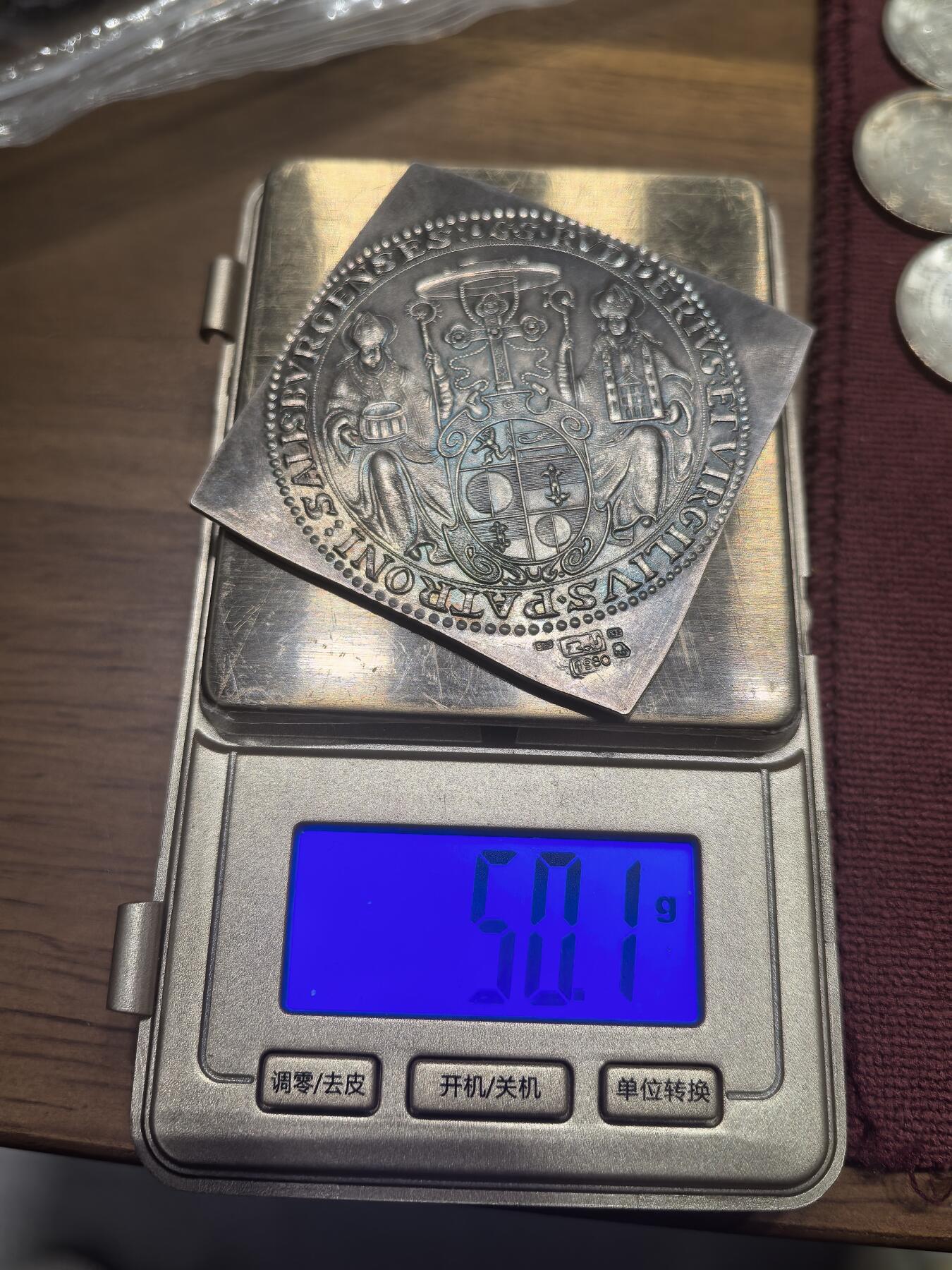 南宋泉阁俄币 外币 国币 专场第二十期 【送拍无额外佣金】 20世纪后铸 银制 萨尔茨堡教区方形2泰勒 大直径 超压手 50.1g