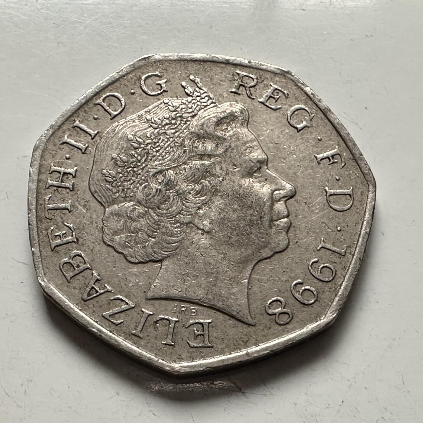 🌹外币初藏🌹🐯2025年第144场  每周二四六晚8️⃣点 接代拍 英国1998年50便士 纪念币 a