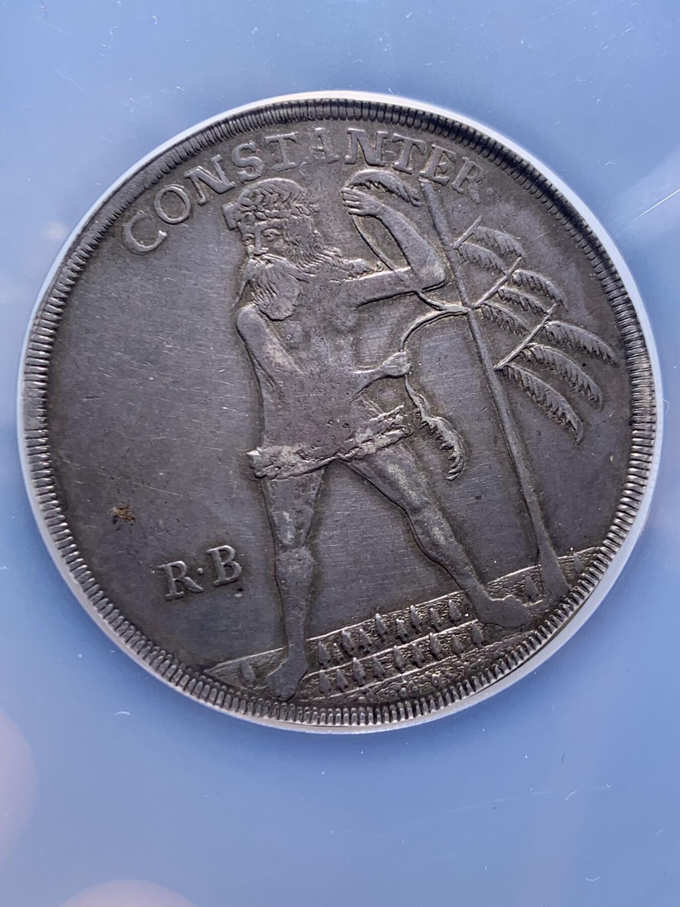 《竞宝斋》第450场 周日，周一，周二  3场连拍 （全场包邮，欢迎送拍） NGC XF45 德意志邦国布伦瑞克-沃尔芬比特尔公国1707年安东尼·乌尔里希-野人泰勒银币 少见品 加大盒