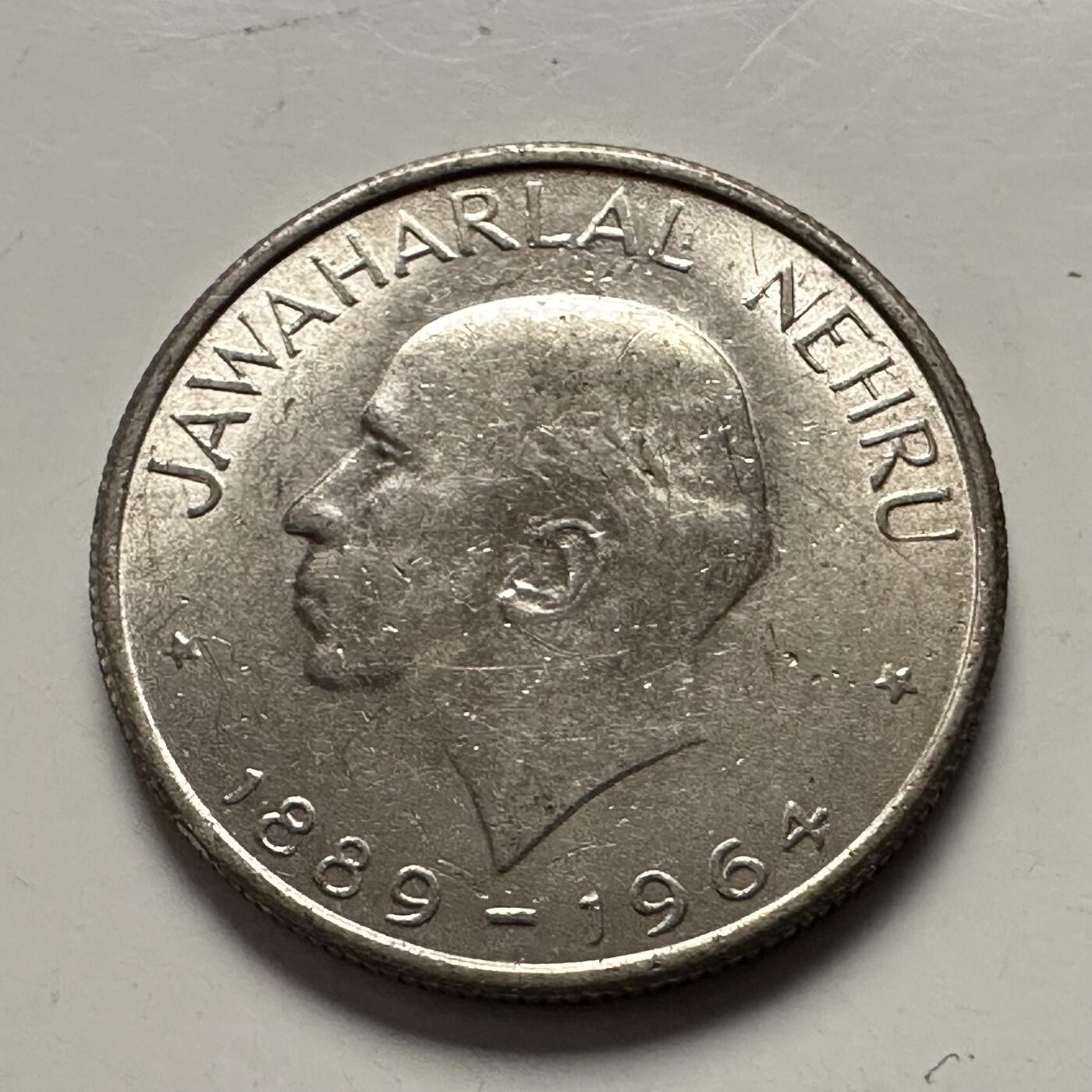 🌹外币初藏🌹🐯2025年第144场  每周二四六晚8️⃣点 接代拍 印度1964年尼赫鲁50派沙纪念币