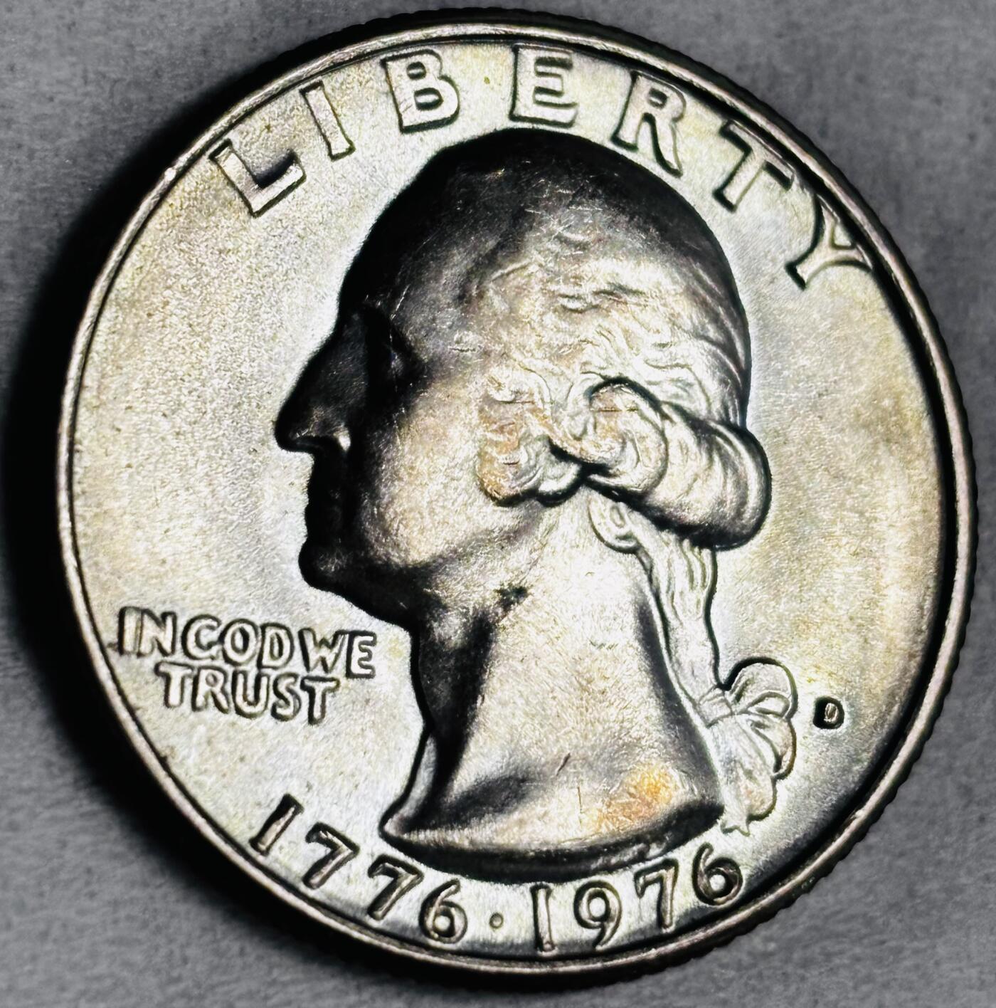 文馨钱币收藏第 286 场，圣诞节专场【 长期接收代拍品低至 0 佣金】 原光 1976 年美国建国 200 周年 25 分纪念币