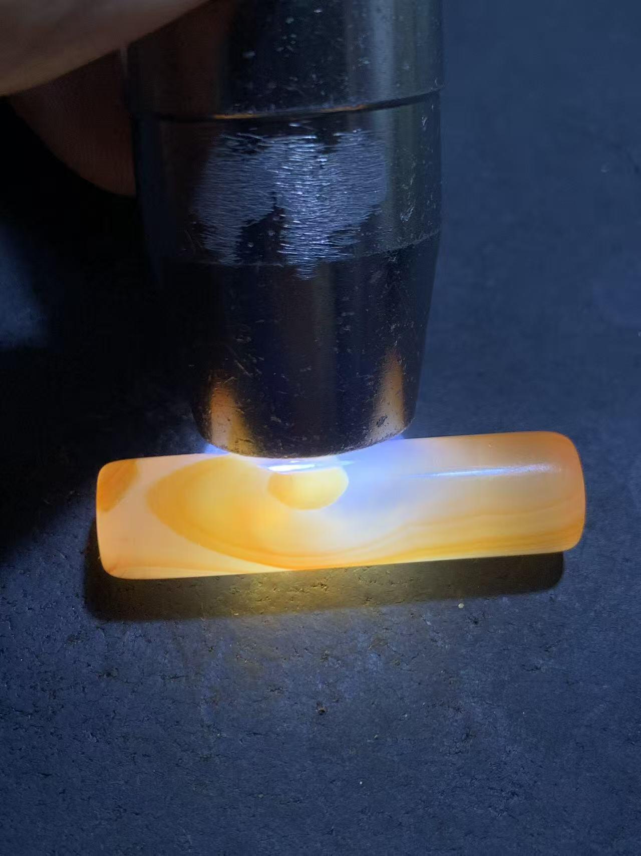 精美双天眼纹缠丝玛瑙随形直桶，桶珠一个，