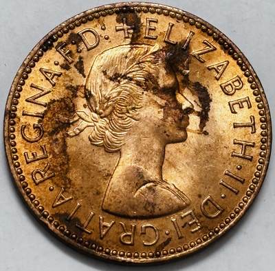 文馨钱币收藏第 286 场，圣诞节专场【 长期接收代拍品低至 0 佣金】 - 全新未流通 1967 年英国海盗船 1/2 便士铜币