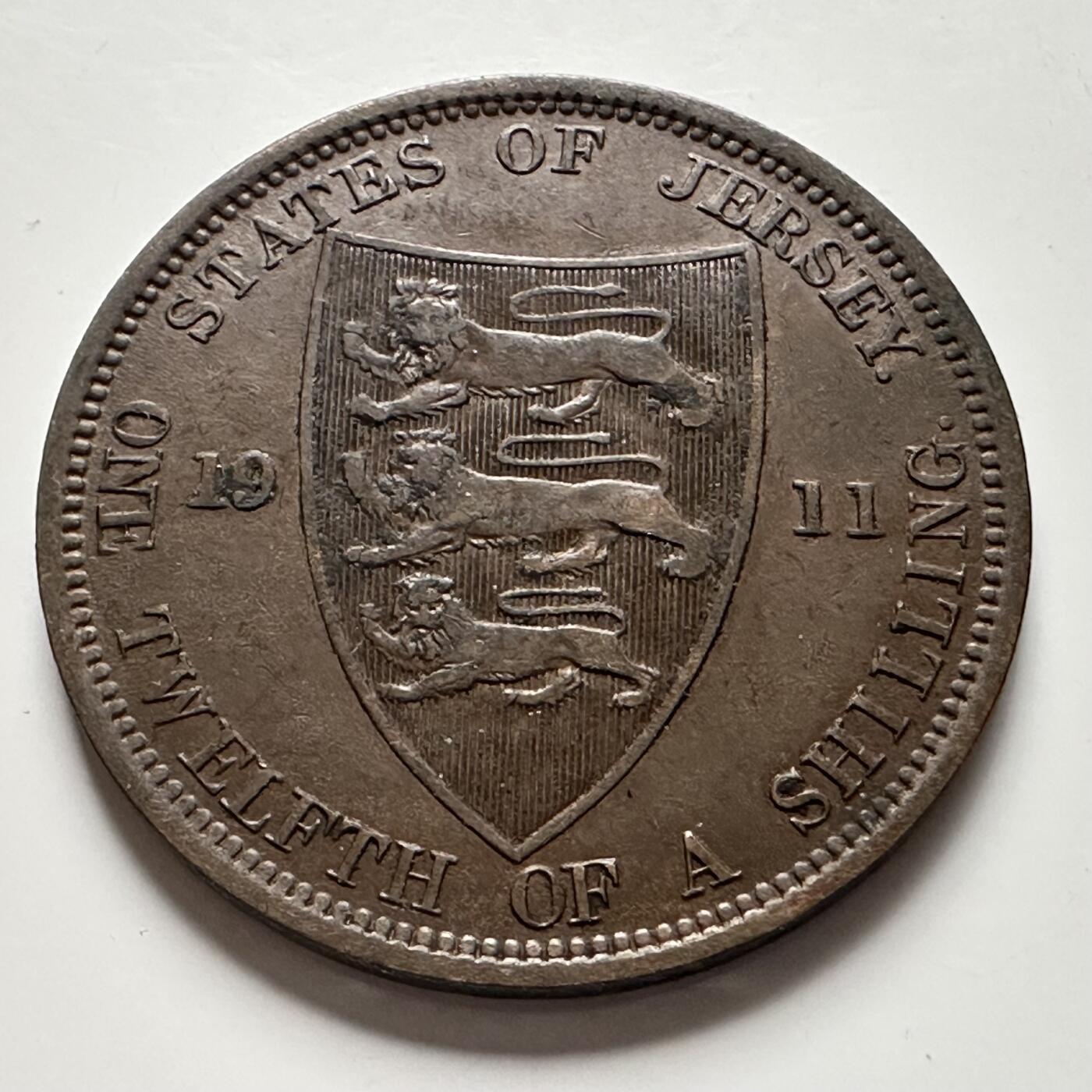 🌹外币初藏🌹🐯2025年第144场  每周二四六晚8️⃣点 接代拍 泽西岛1911年1/12先令