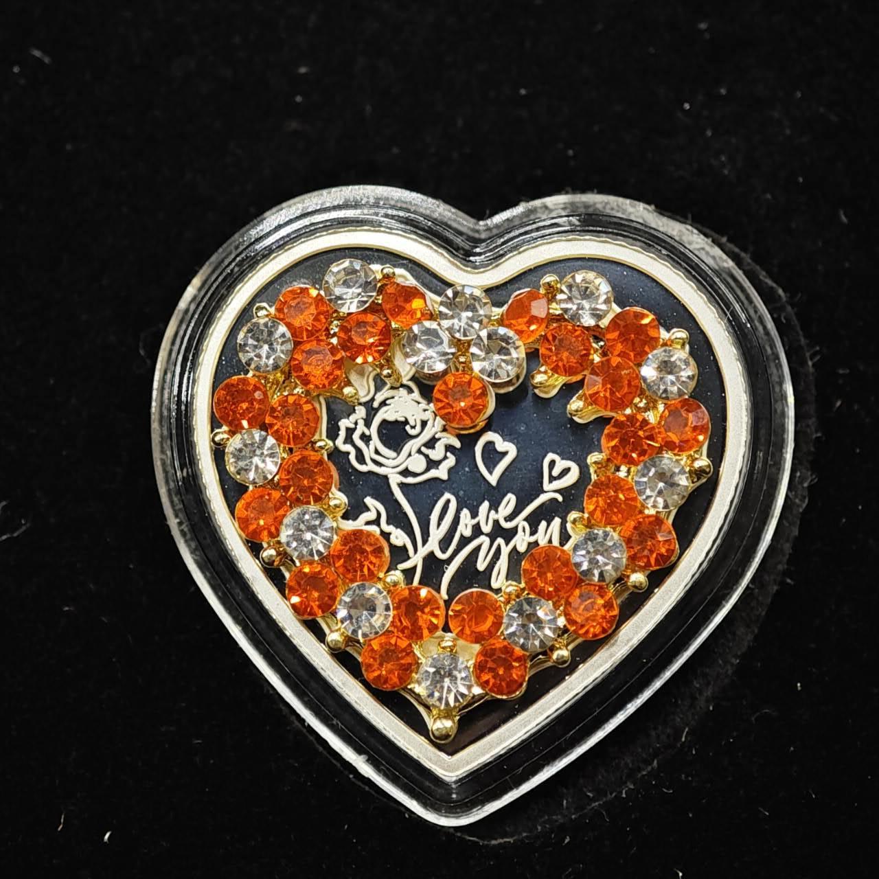 【淘币小摊】实时拍第八百三十六拍   银币套币场   满百包邮可预留二周 每周一统一发货   （少见）2024年纽埃1元水晶镶嵌精制银币 情人节快乐 10克999银 发行量：999 盒证全