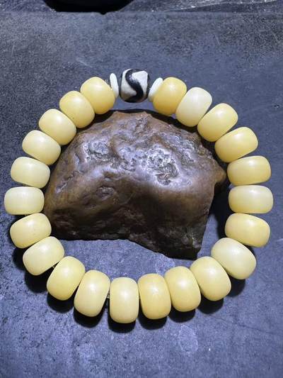 仅此一条，氧化菩提根虎牙天珠单圈手串一条 - 仅此一条，氧化菩提根虎牙天珠单圈手串一条