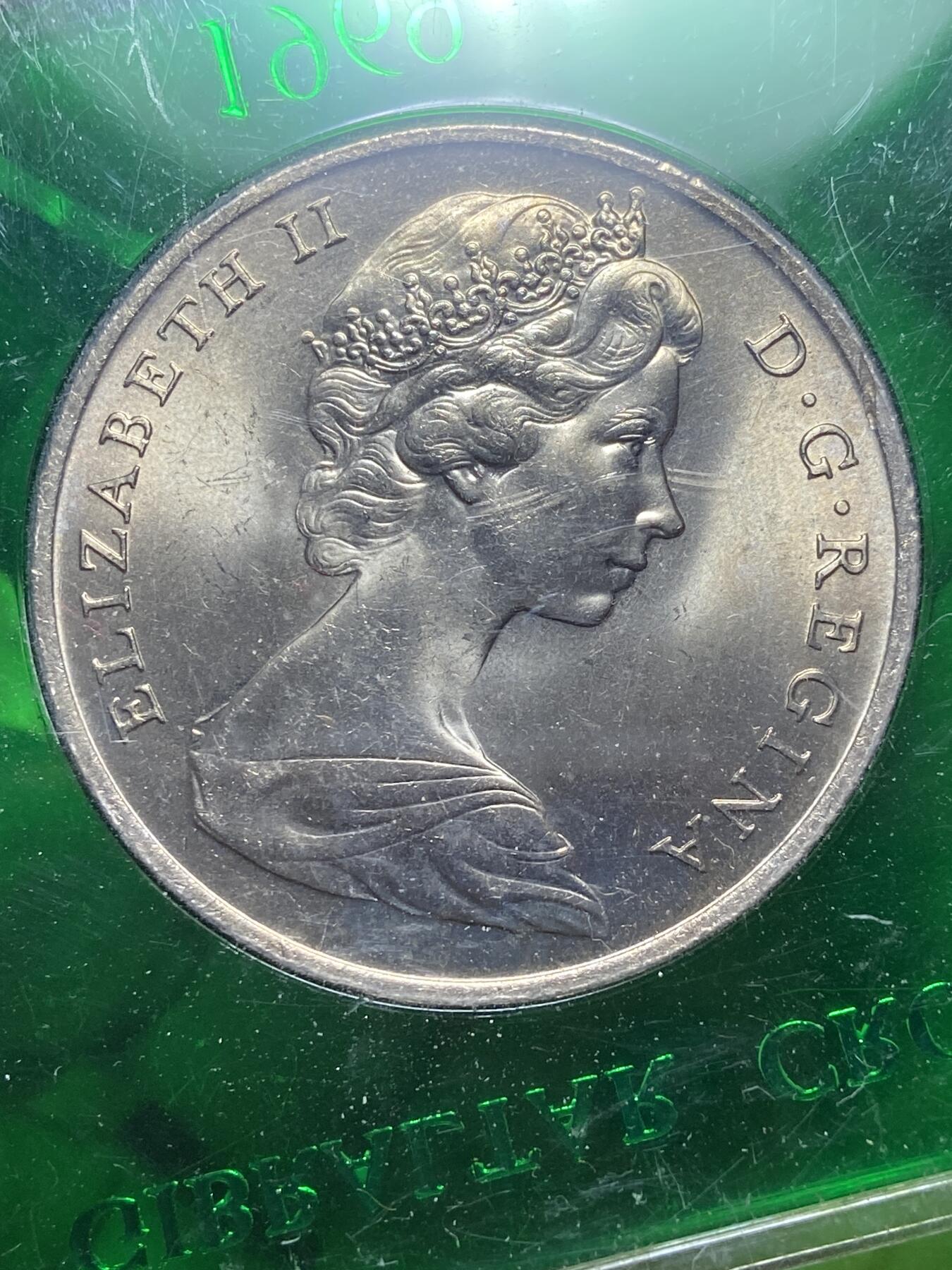 2025年第一百四十五场(总第一百七十一场）高品质英国一线回流散币年末特拍场第二场(免佣金) 英属直布罗陀🇬🇮1969年1克朗