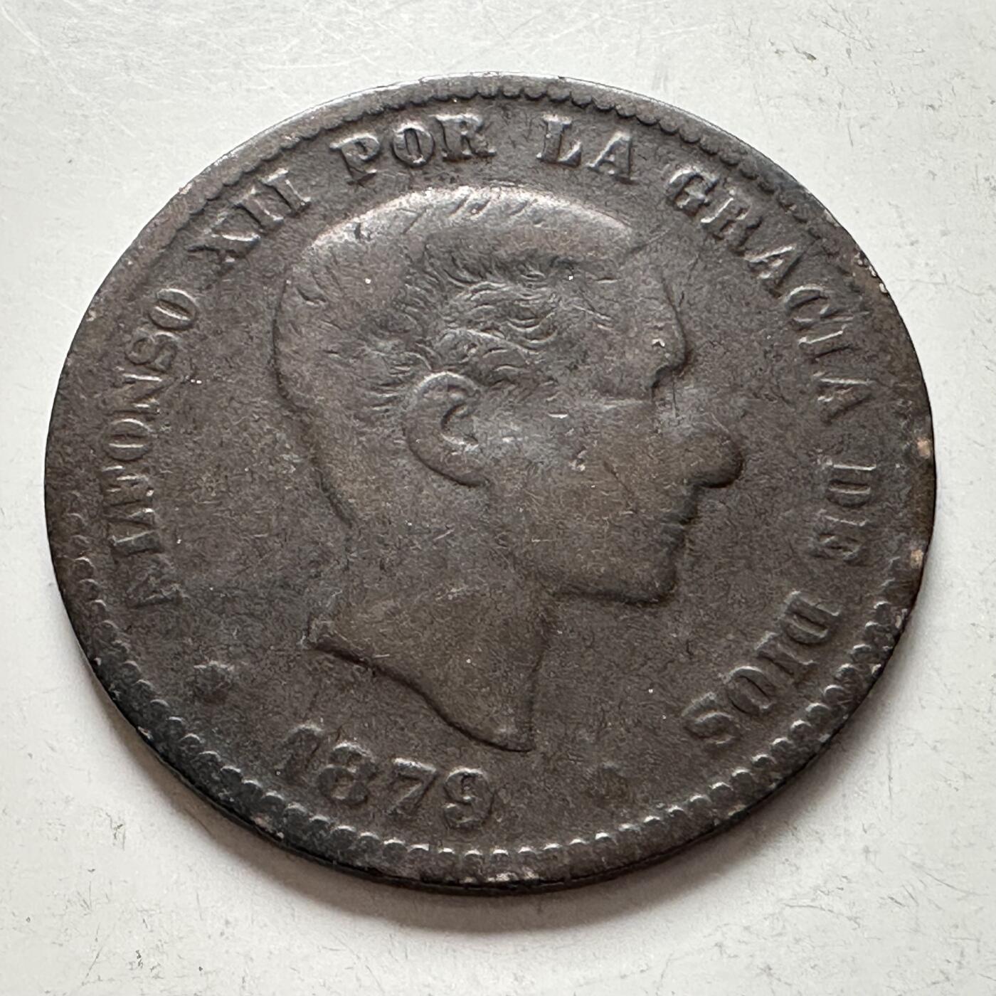 🌹外币初藏🌹🐯2025年第144场  每周二四六晚8️⃣点 接代拍 西班牙1879年五分