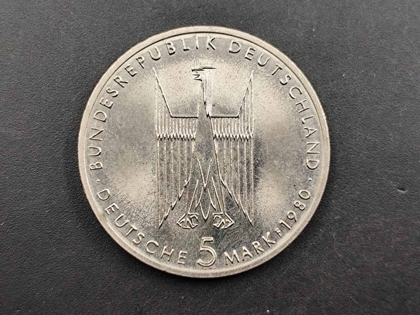 12月20日徽章钱币专场 德国1980年5马克纪念币