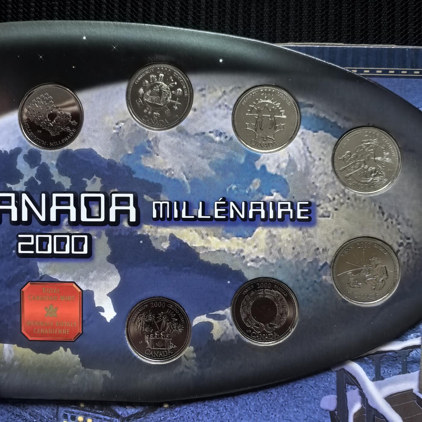 道一币馆币章第一百六十场 原盒 加拿大2000年进入千禧年25分纪念币13枚套装