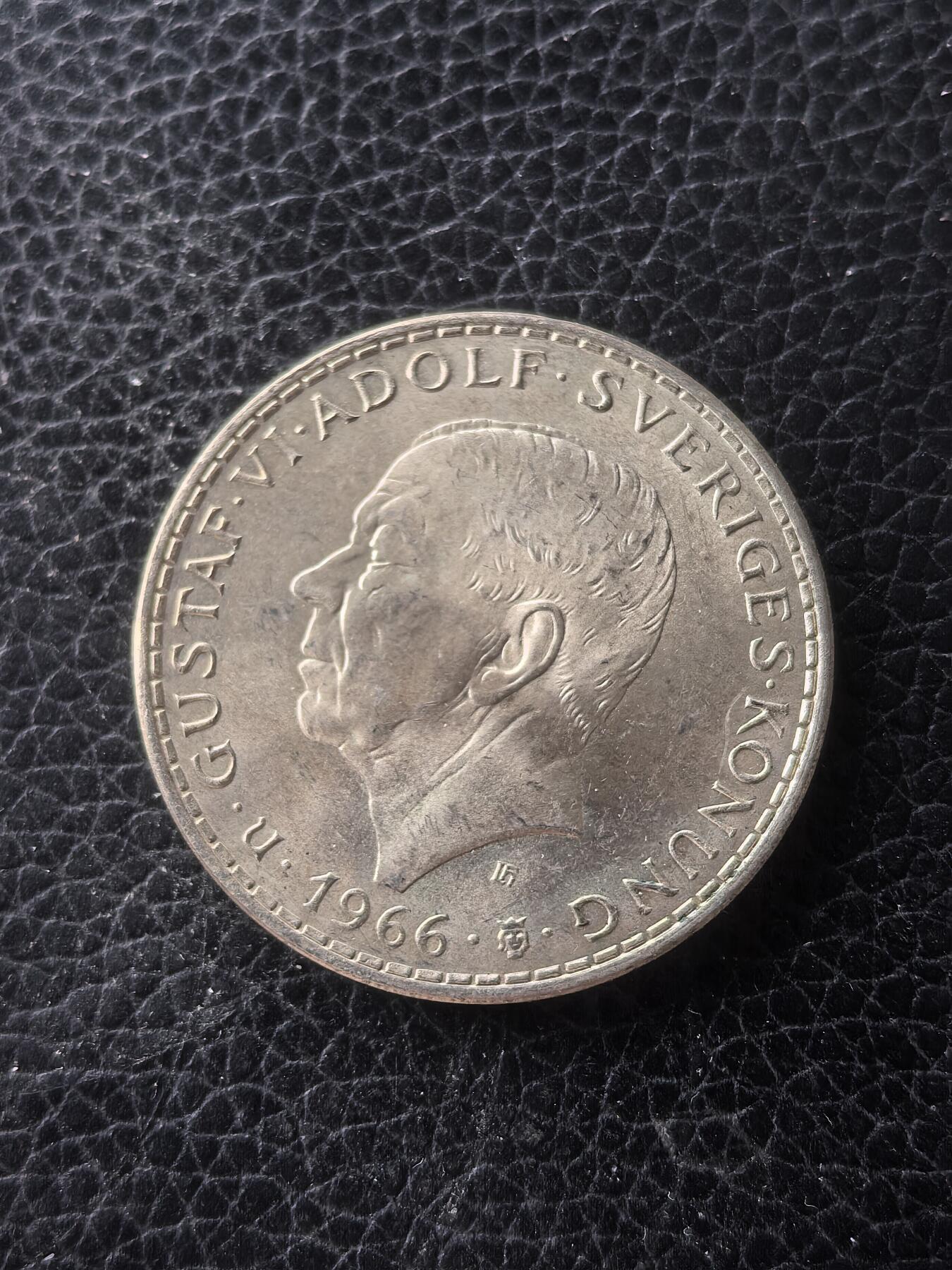 道一币馆币章第一百六十一场 瑞典1966年宪法改革百年5克朗银币  18g 400S