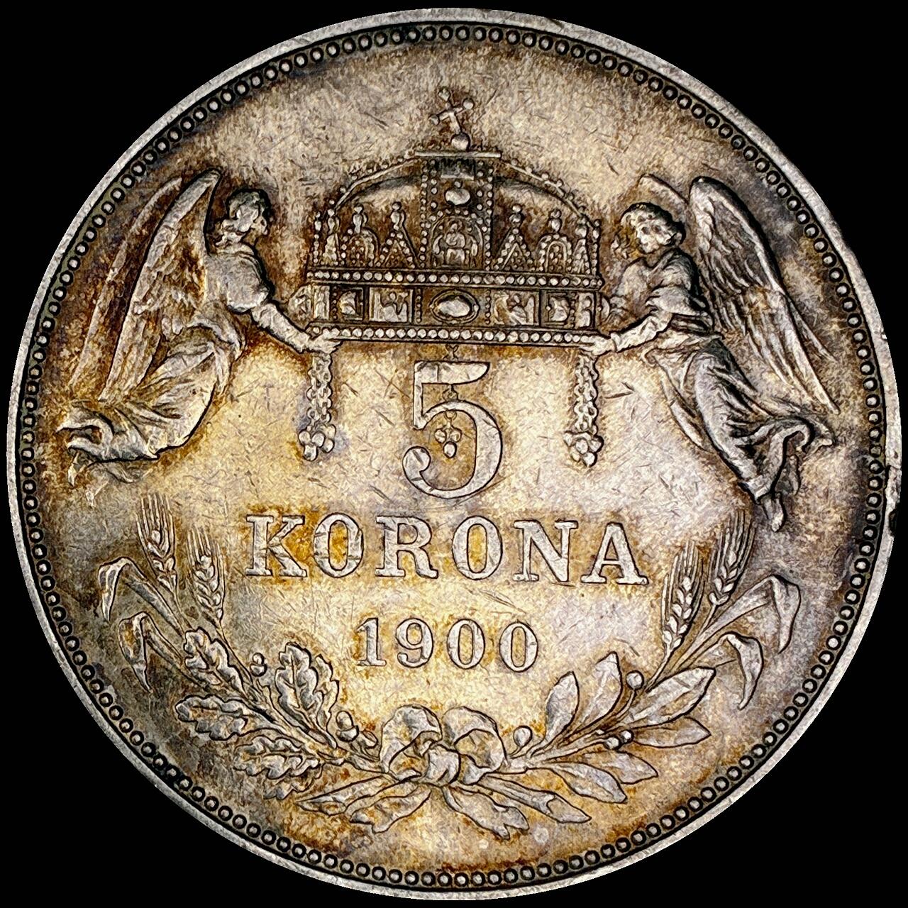 【雨安】【直播拍卖】【世界币章121期-裸币】2025-12-26 周五 19:30 保真 [裸币各国] Hungary 匈牙利 5克朗 1900年 天使 细节非常好