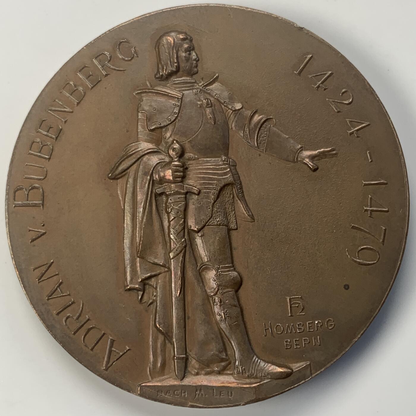 掌中浮雕-藏着的欧洲第047场 1897年瑞士伯尔尼狩猎节纪念章 ，  45mm，盒子有破损如图