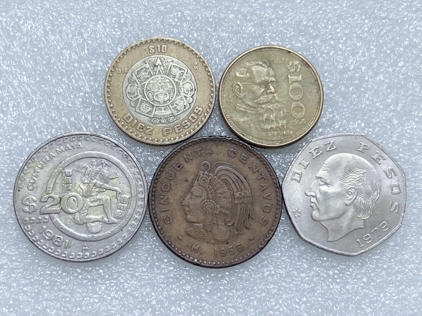 第一海外回流一元起拍收藏 散集专场  第281期 墨西哥大币一组 5枚