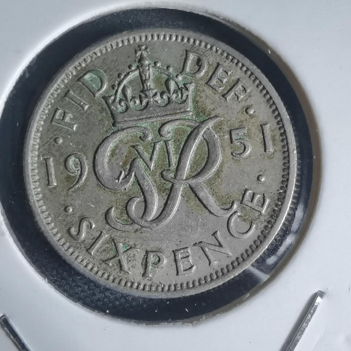 沼泽如烟--第944场 英国1951年6便士