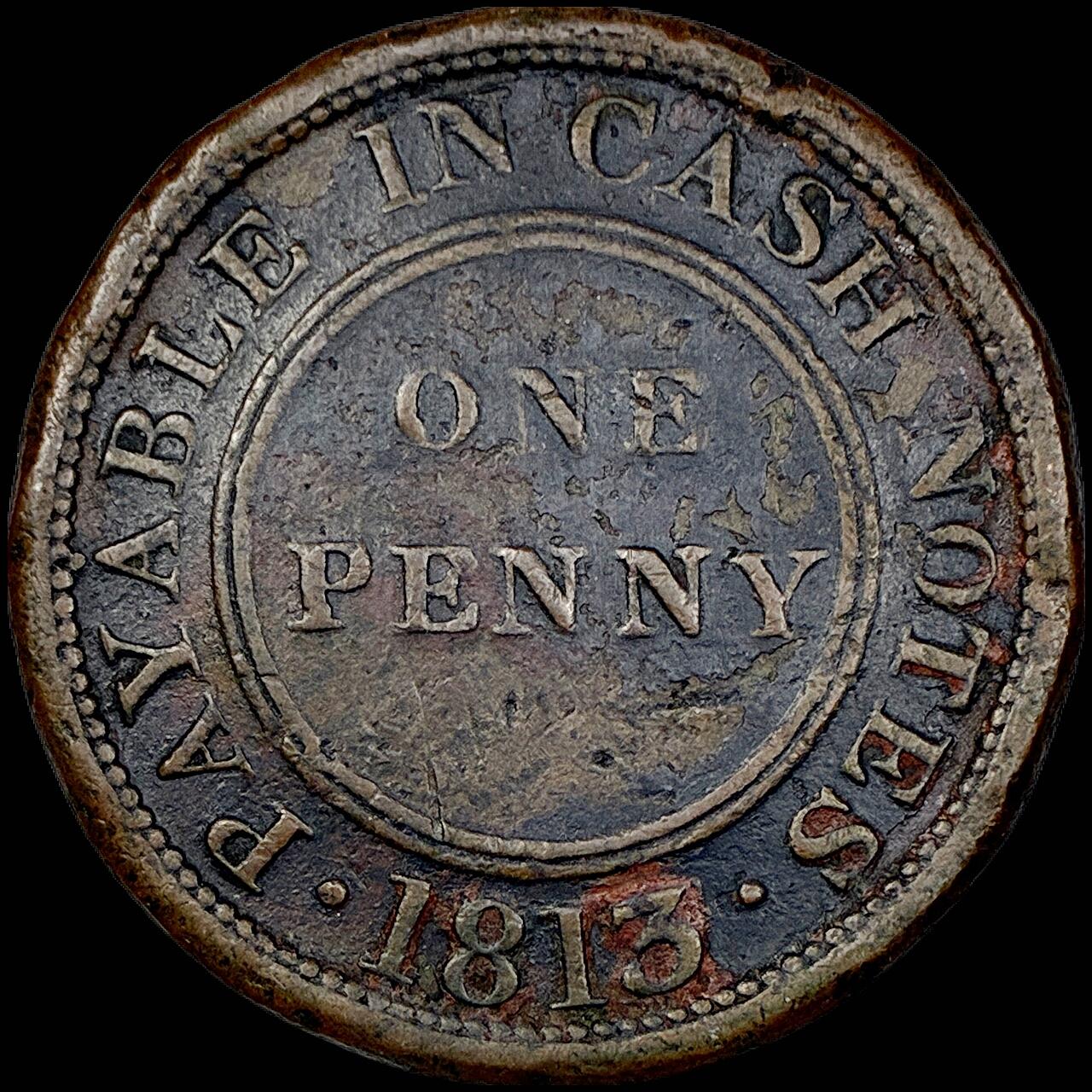 【雨安】【直播拍卖】【世界币章121期-裸币】2025-12-26 周五 19:30 保真 [裸币各国] Great Britain 英国 Token 伍斯特 1便士 1813年