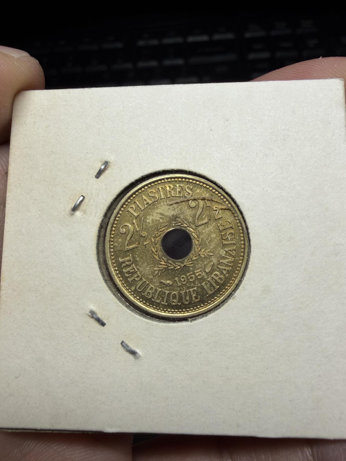 2025年集古藏今外币拍卖第十一期-第4场—（总第294拍），可以寄存60天，满160元包邮。 1955年黎巴嫩2.5皮阿斯特