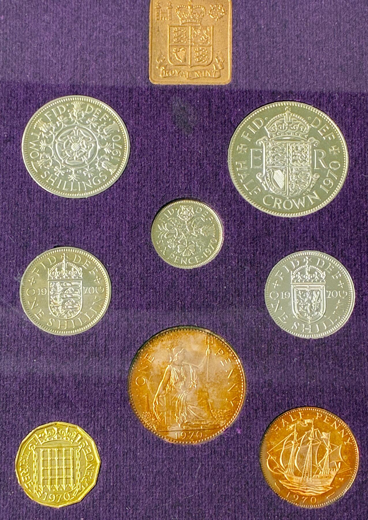 【雨安】【直播拍卖】【世界币章121期-裸币】2025-12-26 周五 19:30 保真 [现代套币] Great Britain 英国 套币 精制套币 1970年