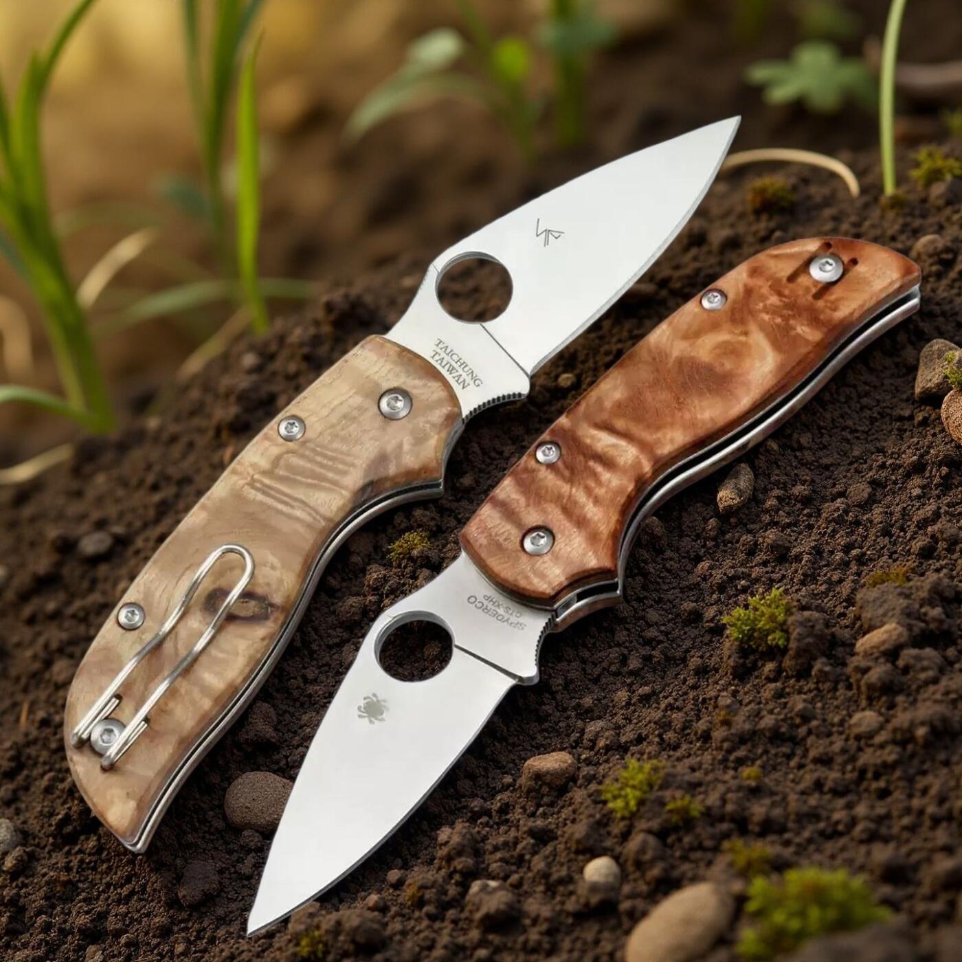 蜘蛛 c152影木柄折刀