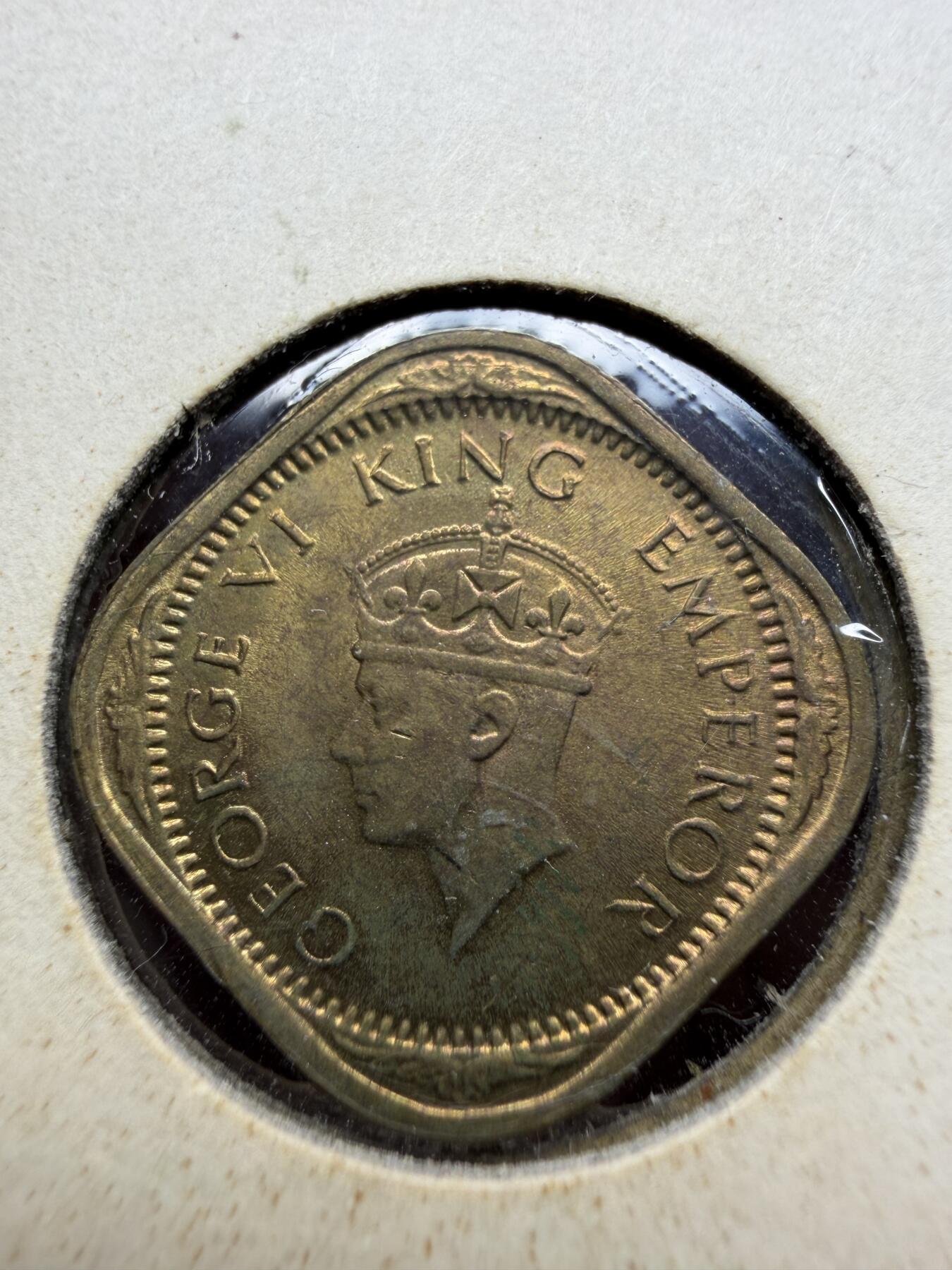 2025年集古藏今外币拍卖第十一期-第4场—（总第294拍），可以寄存60天，满160元包邮。 1943年印度1/2安娜