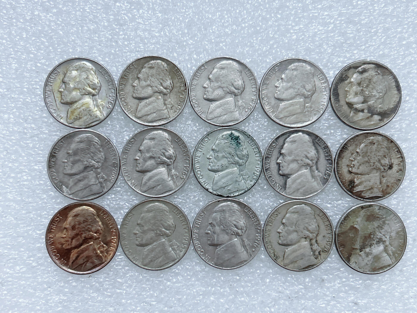 第一海外回流一元起拍收藏 散集专场  第281期 美国5美分硬币 15枚