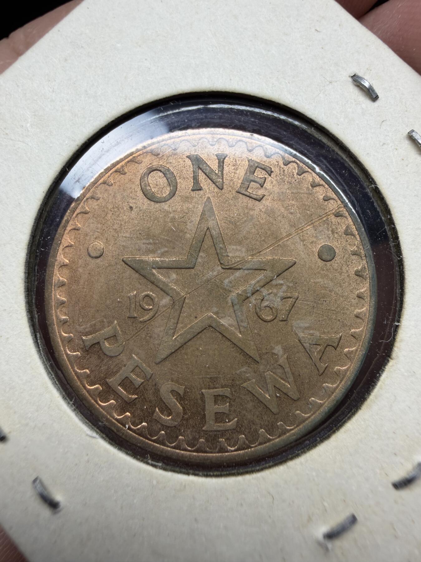 2025年集古藏今外币拍卖第十一期-第4场—（总第294拍），可以寄存60天，满160元包邮。 1967年加纳1比塞瓦