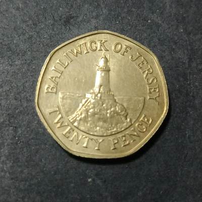 【游宝包邮场】蛇年第102期 英系国家硬币 - 泽西岛-20便士 1996年