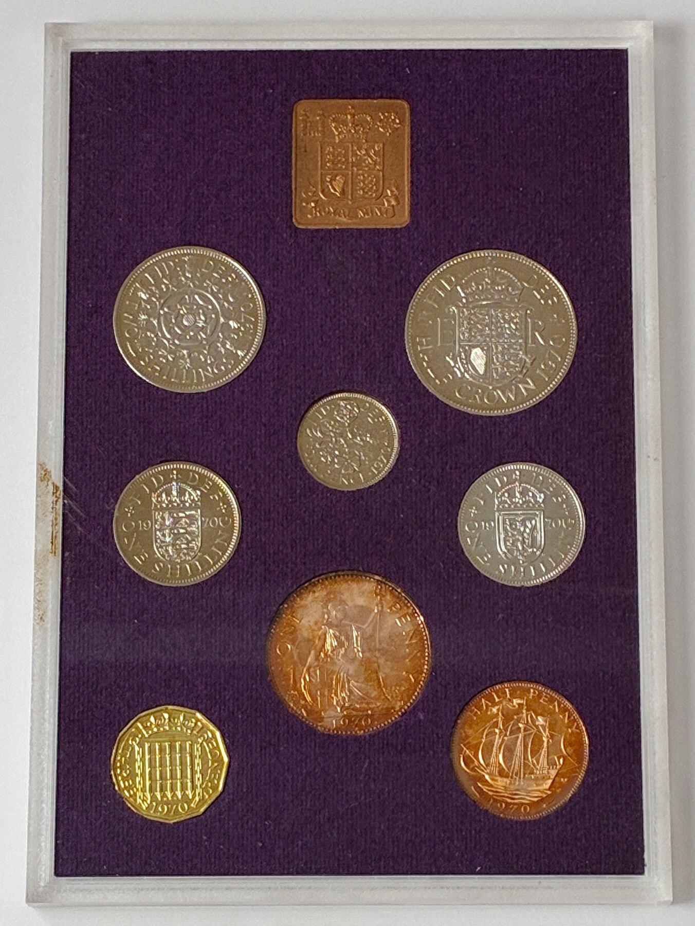 【雨安】【直播拍卖】【世界币章121期-裸币】2025-12-26 周五 19:30 保真 [现代套币] Great Britain 英国 套币 精制套币 1970年