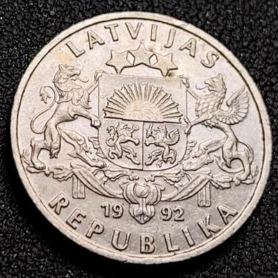 泉币菌-第153场-平安夜专场 - 少见 拉脱维亚 1992年 1立特 铜镍币 21.7MM