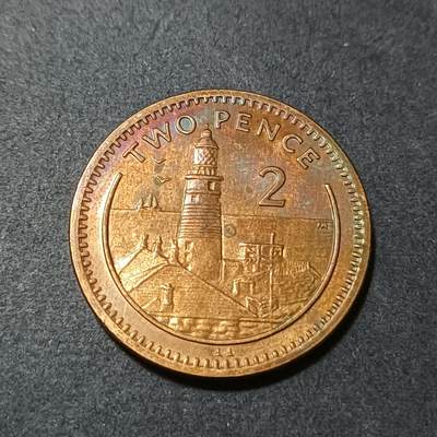 【游宝包邮场】蛇年第102期 英系国家硬币 - 直布罗陀-2便士 1998年