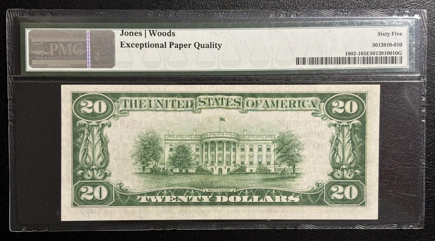 【礼羽收藏】🌏世界钱币拍卖第117期 1929年 20美金 国民银行券 棕色