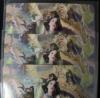 花开卡拍第53期（12月28号周日截拍，品控勿拍!!!拍品不寄存，运费5元，自制卡难免瑕疵，可能存在轻微撞角爆边等出厂瑕疵，品控介意勿拍！） - 卡将 西游群芳 小黄龙 3渐变 粗闪