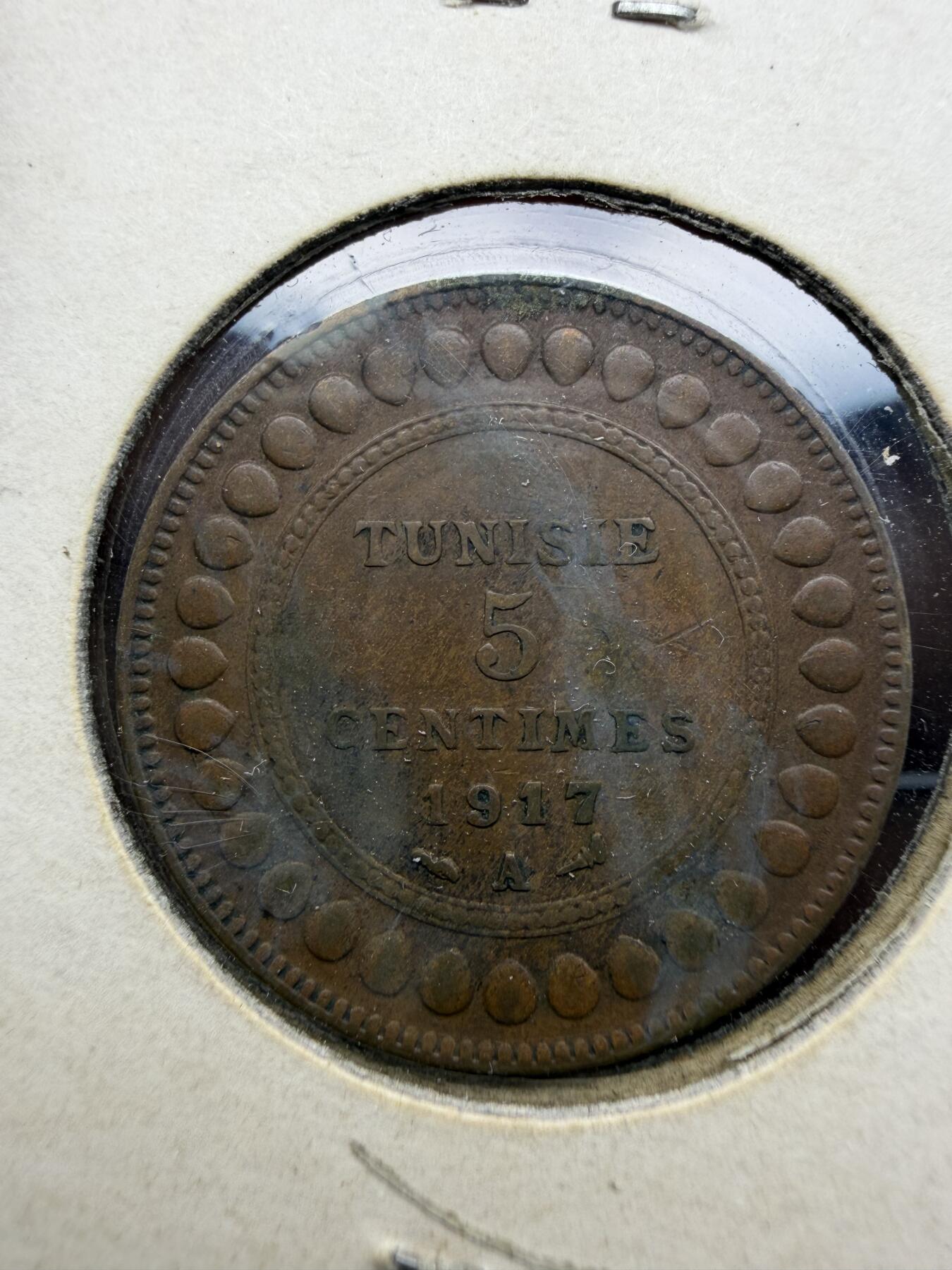 2025年集古藏今外币拍卖第十一期-第4场—（总第294拍），可以寄存60天，满160元包邮。 1917年突尼斯5分