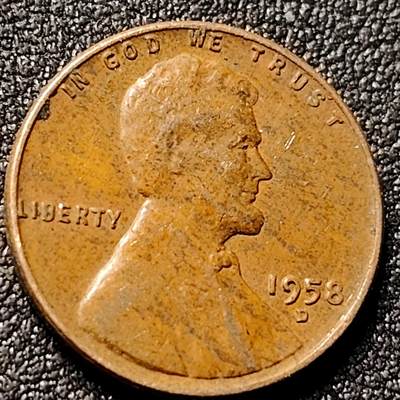 泉币菌-第153场-平安夜专场 - 1958年 美国林肯1美分铜币 战后麦穗版 19mm