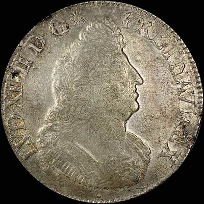 【雨安】【直播拍卖】【世界币章121期-裸币】2025-12-26 周五 19:30 保真 - [裸币法国] France 法国 1埃居 KM#0298 (1693-1701) 路易十四 皇冠圆形纹章棕榈枝 1695年