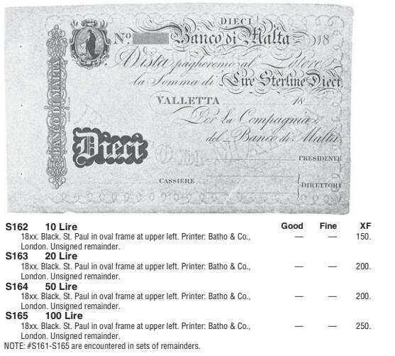 【Blue Auction】世界纸币精拍第767期——18级TOP拍卖/信誉/品质/专业/高效💫 【亚军分】马耳他早期 1810年100里拉 高值 超大票幅 白镑风格 含版铭（selvage） 满版水印 PMG65EPQ 绝品 克劳斯仅给到XF参考价