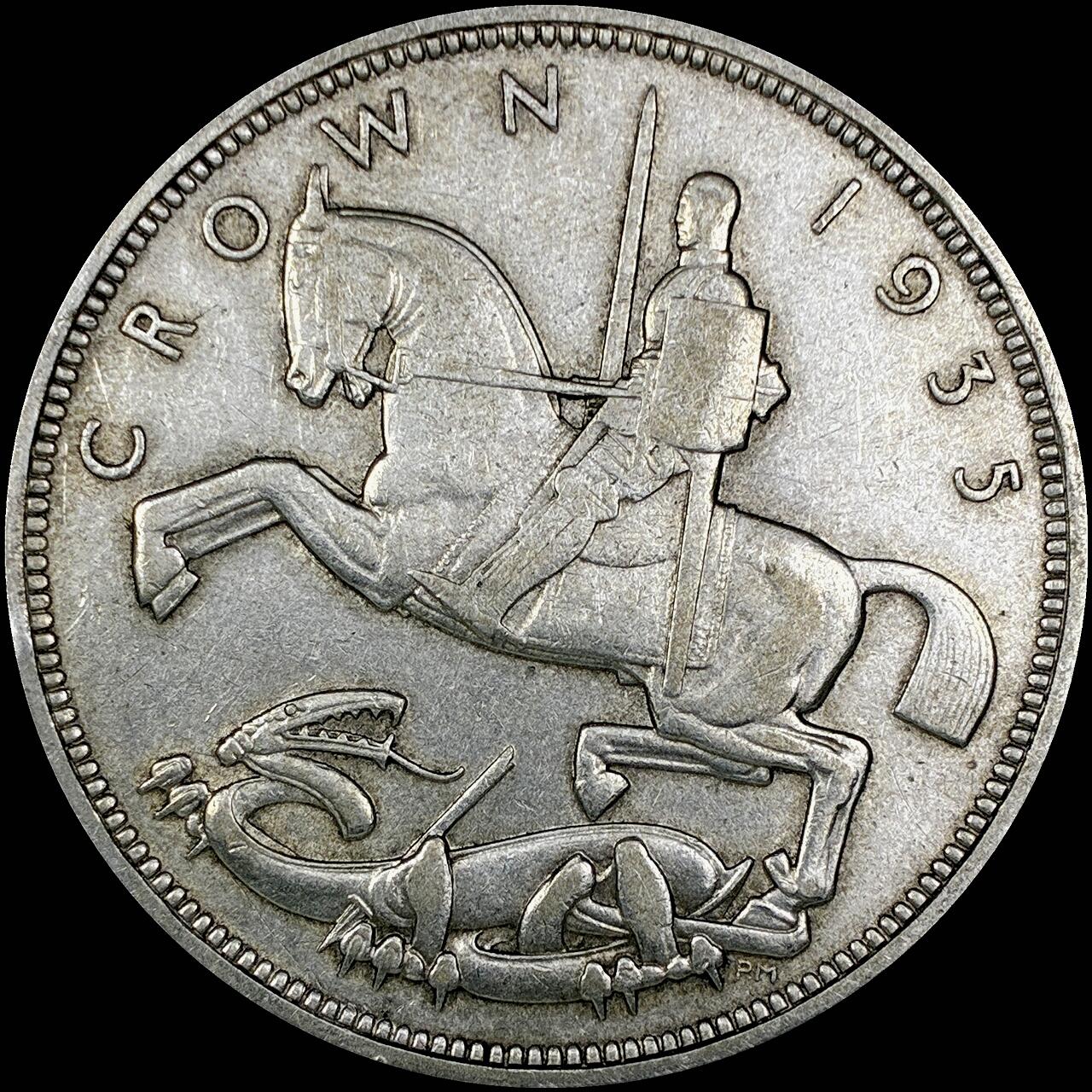 【雨安】【直播拍卖】【世界币章121期-裸币】2025-12-26 周五 19:30 保真 [裸币各国] Great Britain 英国 1克朗 1935年 乔治五世