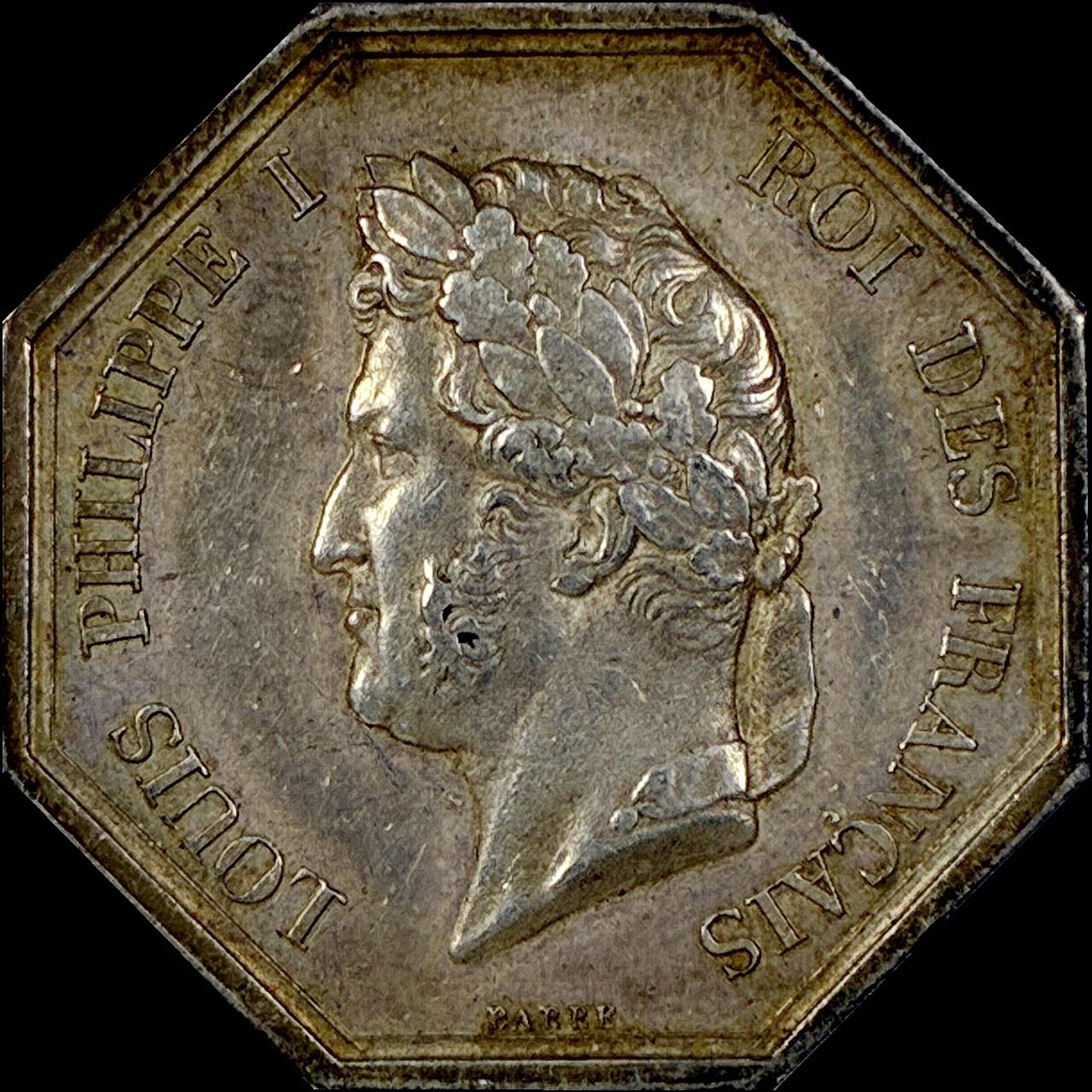 【雨安】【直播拍卖】【世界币章121期-裸币】2025-12-26 周五 19:30 保真 [章] France 章 法国 八角 1836年 菲利普一世 卡尔卡松市艺术科学协会 八角银章 12.5克